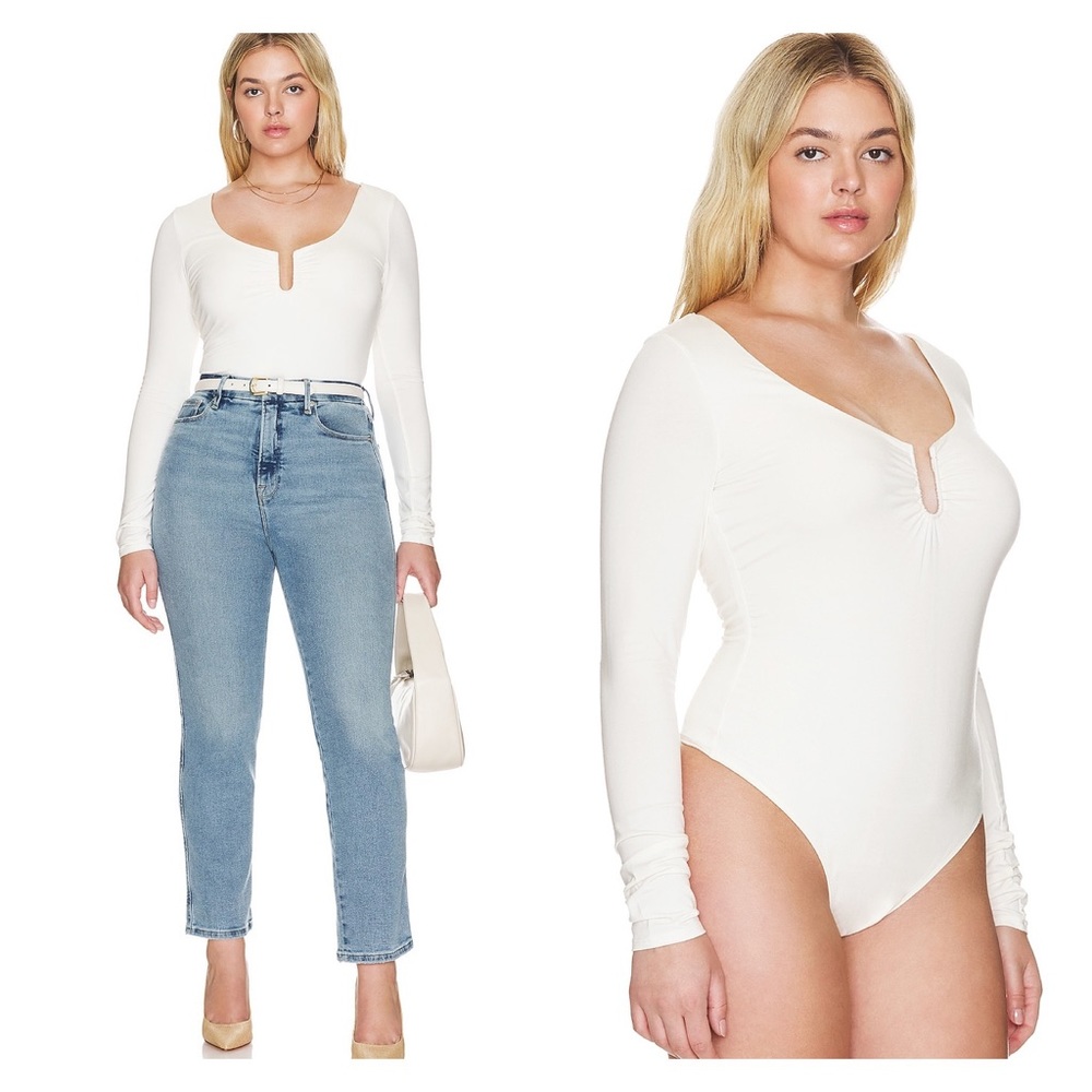 GOOD AMERICAN Good Touch U-Ring Long Sleeve Bodysuit 5 (2XL)